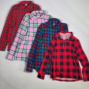 Lands' End Bundle 4 Women's Small 6/8 1- shirt, 2- 3/4 zip fleece, 1 button down